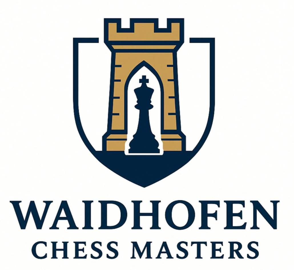 Waidhofen Chess Masters — Wappen mit Burgturm und Schachkönig